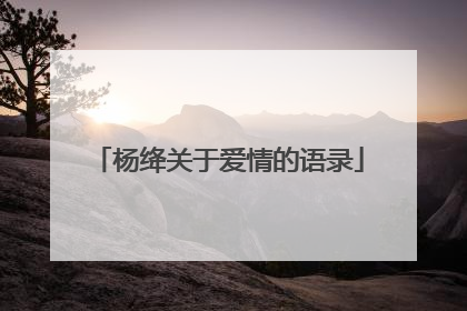 杨绛关于爱情的语录