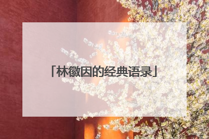 林徽因的经典语录