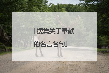 搜集关于奉献的名言名句