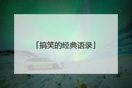 搞笑的经典语录