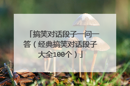 搞笑对话段子一问一答（经典搞笑对话段子大全100个）