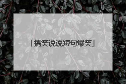 搞笑说说短句爆笑