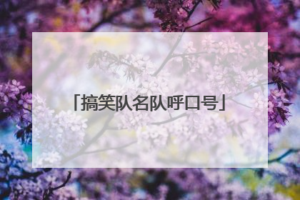 搞笑队名队呼口号