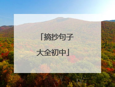 摘抄句子大全初中