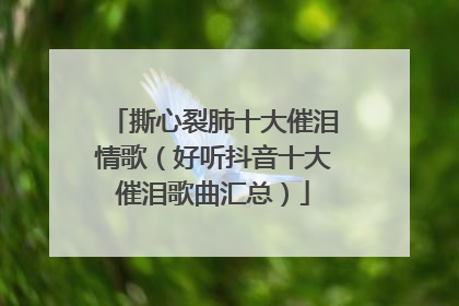 撕心裂肺十大催泪情歌(好听抖音十大催泪歌曲汇总)