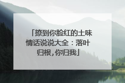 撩到你脸红的土味情话说说大全:落叶归根,你归我