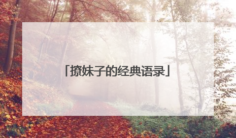 撩妹子的经典语录