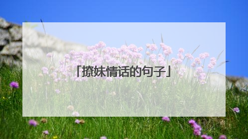 撩妹情话的句子