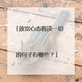 放宽心态看淡一切的句子有哪些？