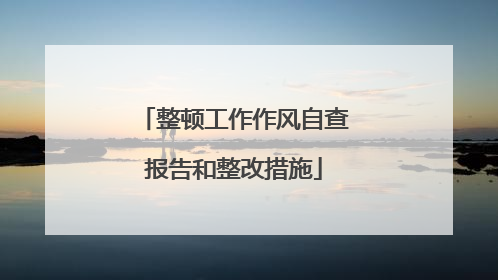 整顿工作作风自查报告和整改措施