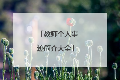 教师个人事迹简介大全