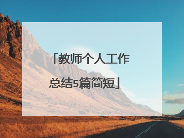 教师个人工作总结5篇简短