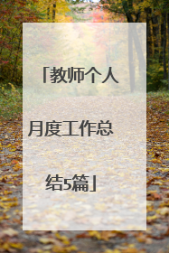 教师个人月度工作总结5篇