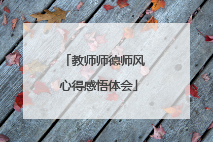 教师师德师风心得感悟体会