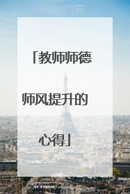 教师师德师风提升的心得