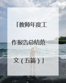 教师年度工作报告总结范文(五篇)