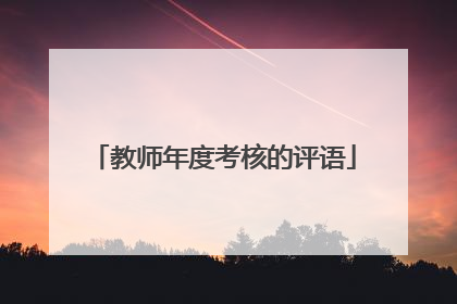 教师年度考核的评语