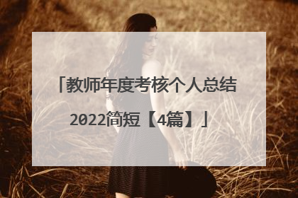 教师年度考核个人总结2022简短【4篇】