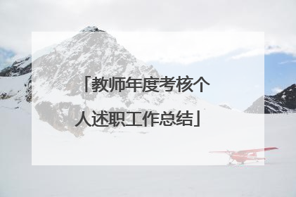 教师年度考核个人述职工作总结