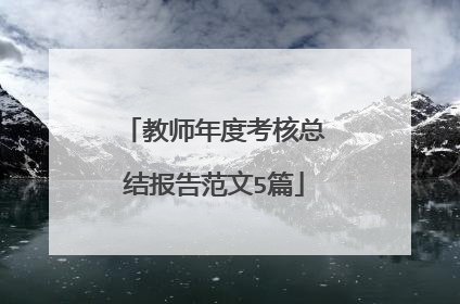 教师年度考核总结报告范文5篇
