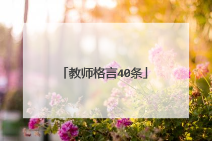 教师格言40条