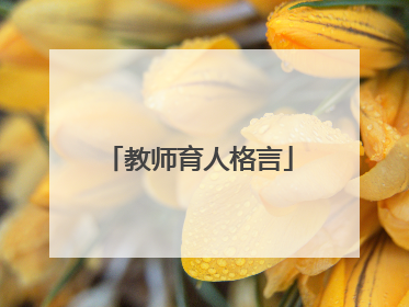 教师育人格言