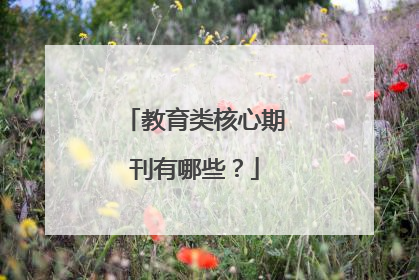 教育类核心期刊有哪些?