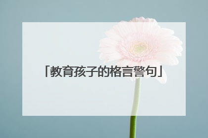 教育孩子的格言警句