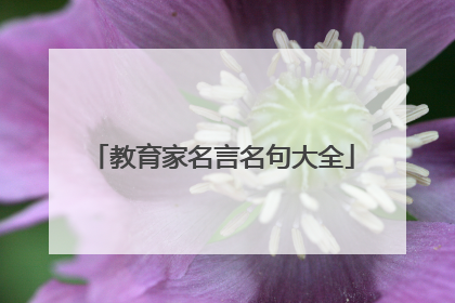 教育家名言名句大全