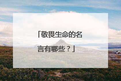 敬畏生命的名言有哪些?