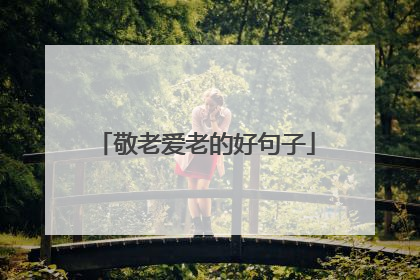 敬老爱老的好句子