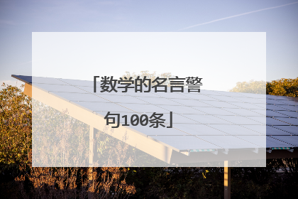 数学的名言警句100条