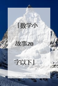 数学小故事20字以下