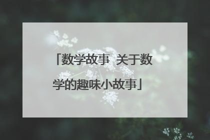 数学故事 关于数学的趣味小故事
