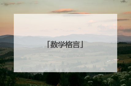 数学格言