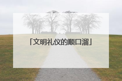 文明礼仪的顺口溜