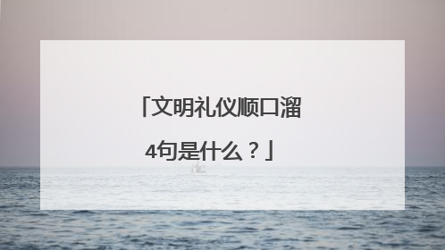 文明礼仪顺口溜4句是什么?