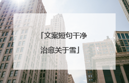 文案短句干净治愈关于雪
