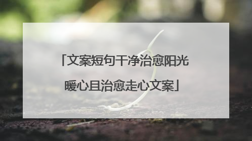 文案短句干净治愈阳光 暖心且治愈走心文案