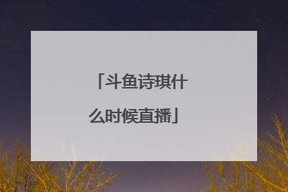 斗鱼诗琪什么时候直播