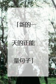 新的一天的正能量句子