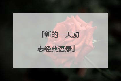 新的一天励志经典语录