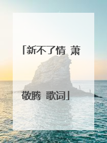 新不了情 萧敬腾 歌词
