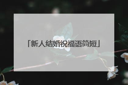 新人结婚祝福语简短