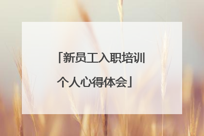 新员工入职培训个人心得体会