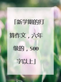 新学期的打算作文，六年级的，500字以上