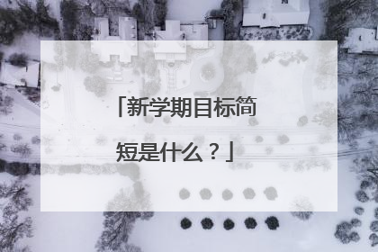 新学期目标简短是什么?