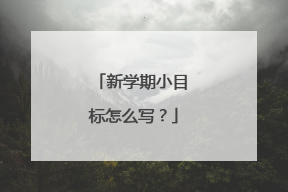 新学期小目标怎么写?