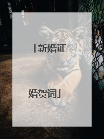 新婚证婚贺词
