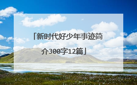 新时代好少年事迹简介300字12篇